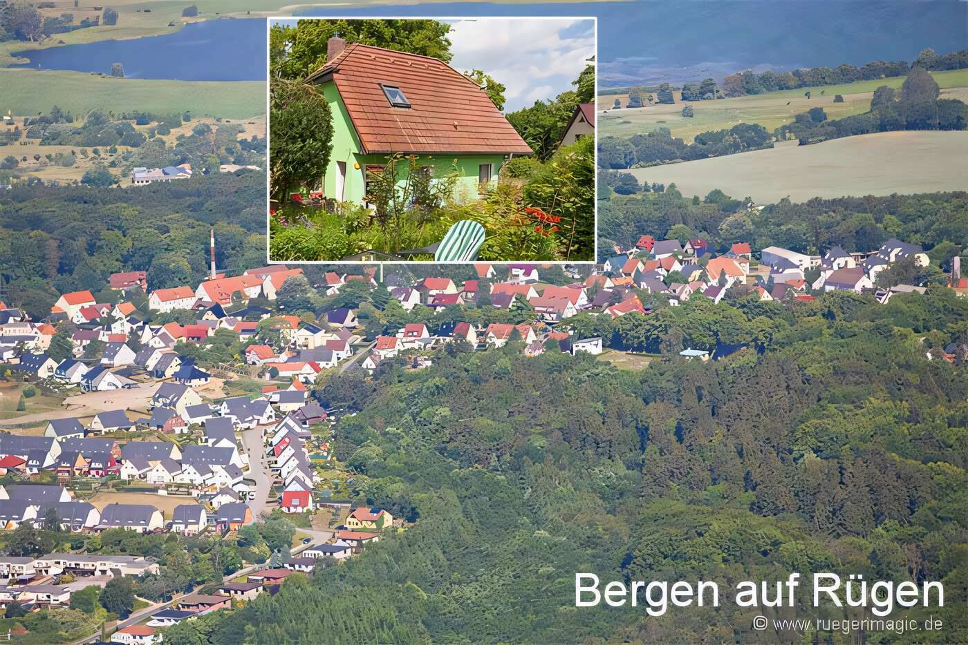 Lage der beiden Ferienunterkünfte in Bergen auf Rügen